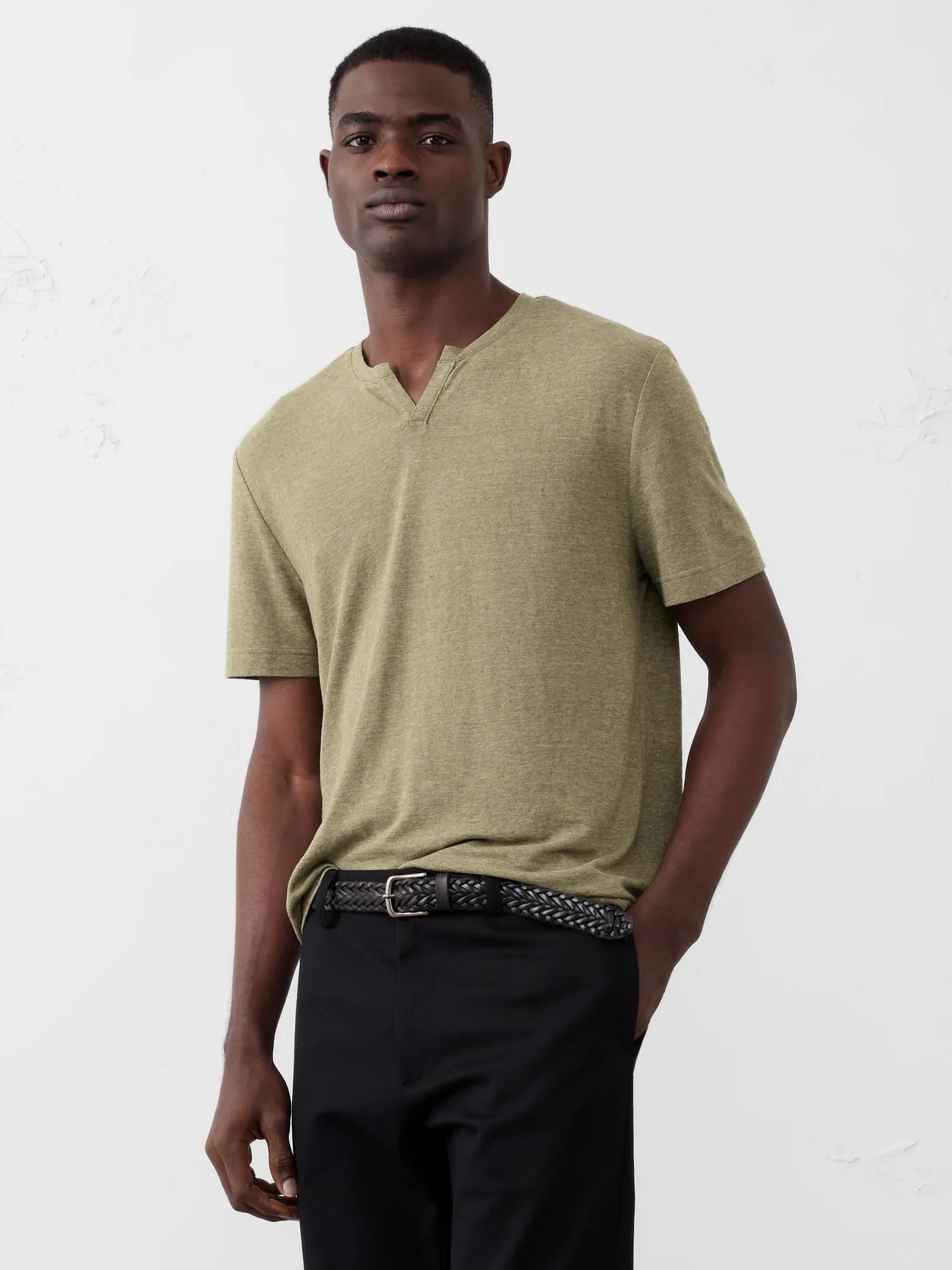 Linen - Blend Notch Bay Leaf