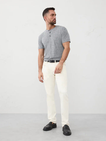 Banana Republic Linen-Blend Henley Preppy Navy