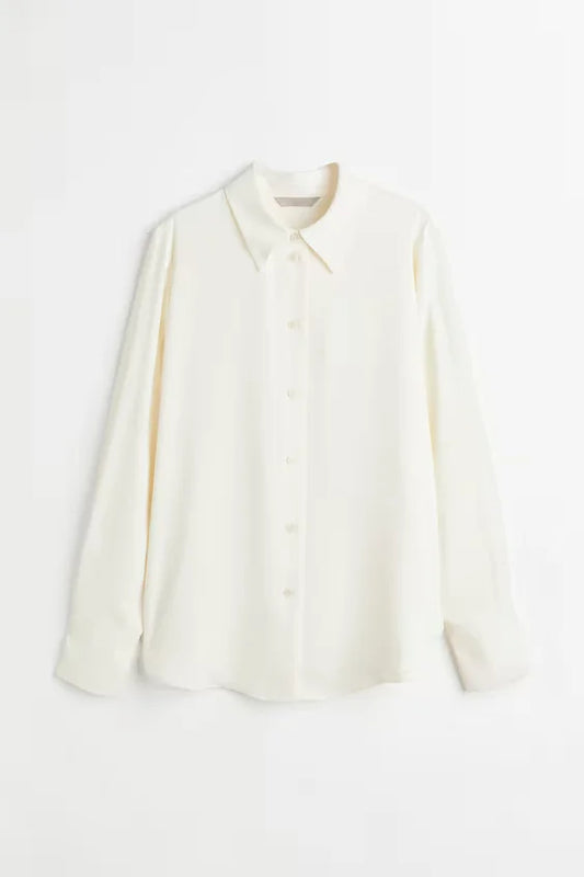 Pointed-collar Shirt Off white