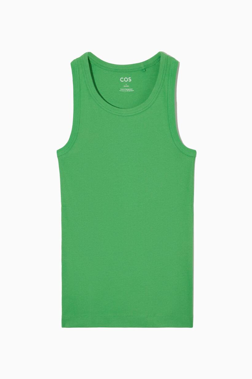 Ribbed Tank Green