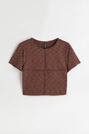 Crop Top Dark Brown/Patterned