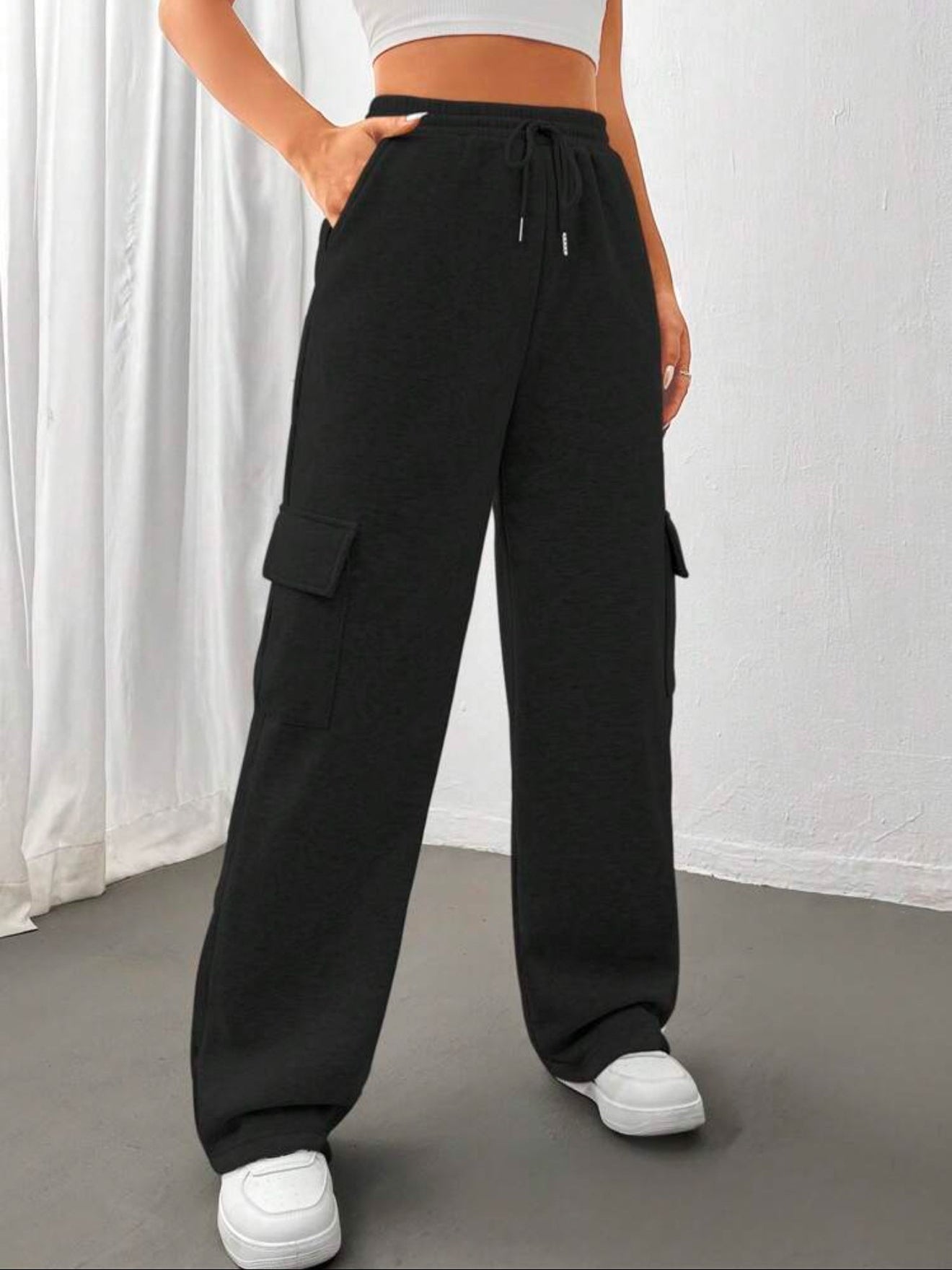 SHEIN MOOSTA Sweatpants Black