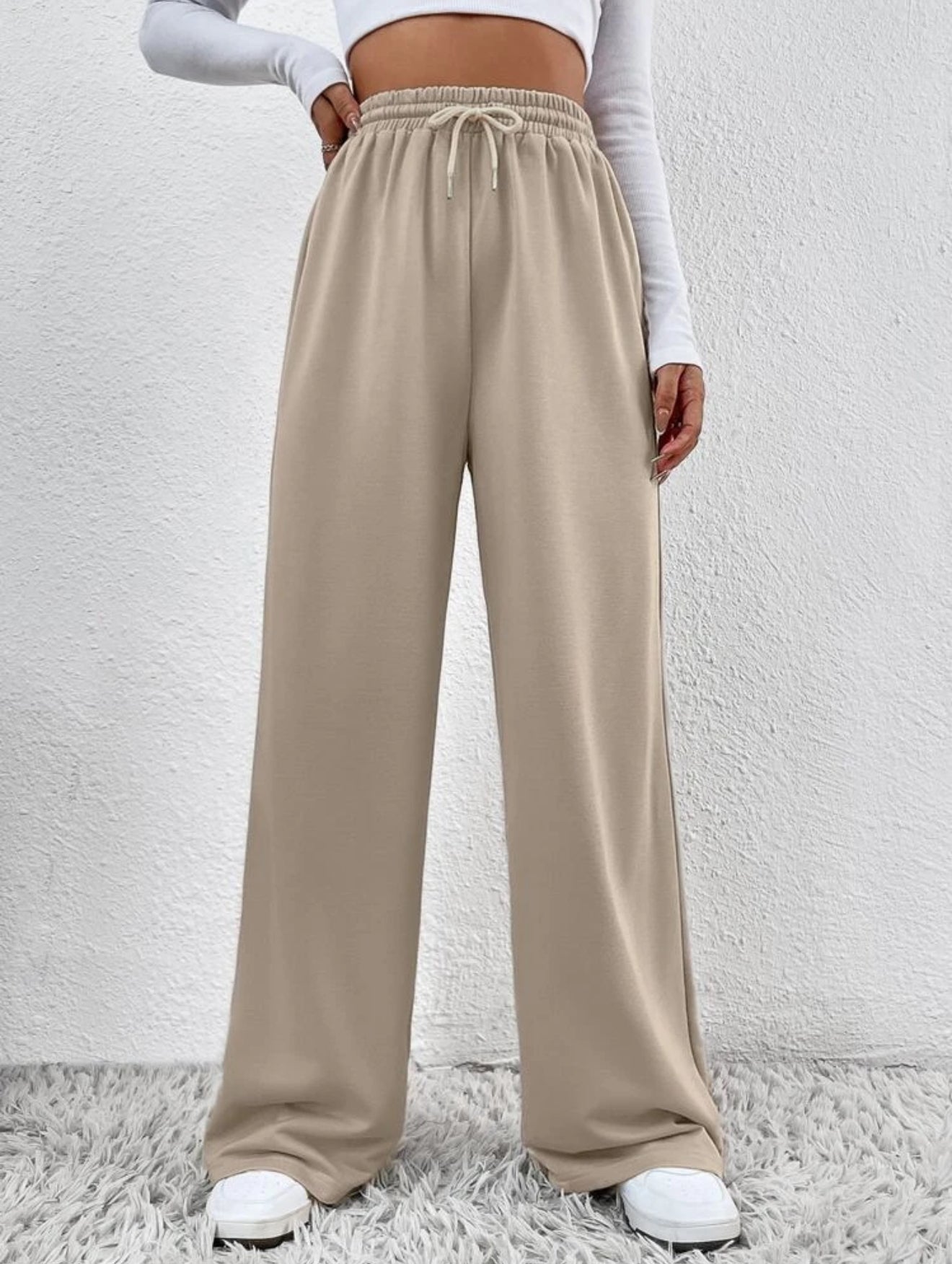 SHEIN Frenchy Solid Drawstring Waist Sweatpants