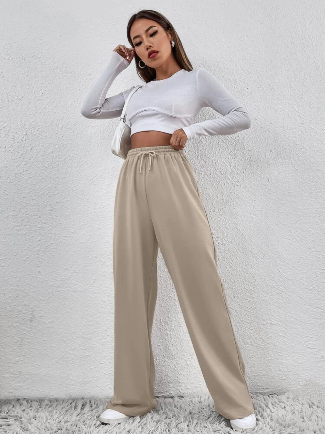 SHEIN Frenchy Solid Drawstring Waist Sweatpants